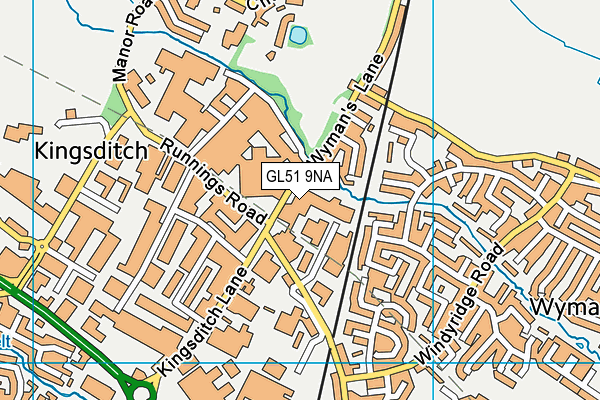 GL51 9NA map - OS VectorMap District (Ordnance Survey)