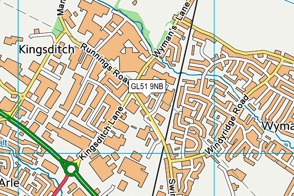 GL51 9NB map - OS VectorMap District (Ordnance Survey)