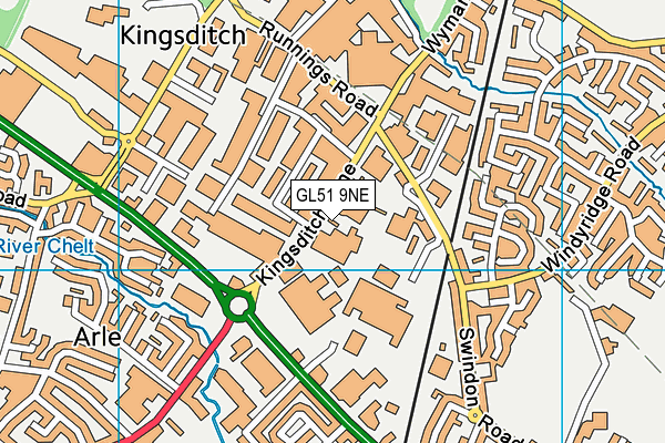 GL51 9NE map - OS VectorMap District (Ordnance Survey)