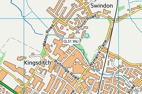 GL51 9NJ map - OS VectorMap District (Ordnance Survey)