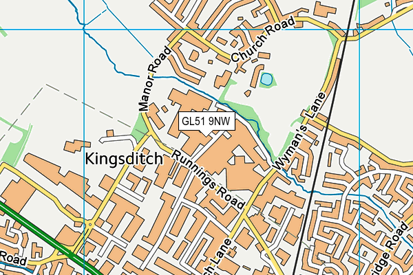 GL51 9NW map - OS VectorMap District (Ordnance Survey)