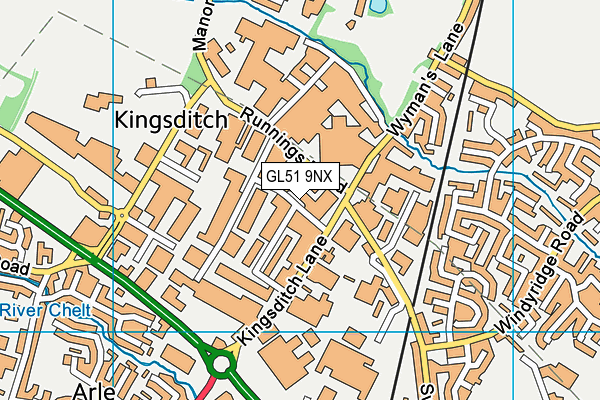 GL51 9NX map - OS VectorMap District (Ordnance Survey)