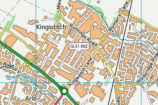 GL51 9NZ map - OS VectorMap District (Ordnance Survey)