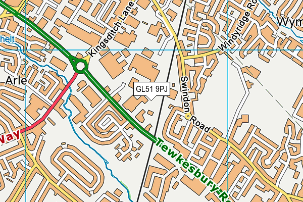 GL51 9PJ map - OS VectorMap District (Ordnance Survey)