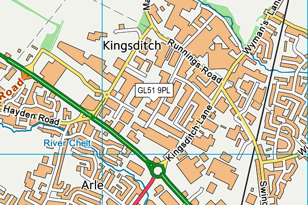 Xtreme Csc Ltd (Cheltenham) (Closed) map (GL51 9PL) - OS VectorMap District (Ordnance Survey)