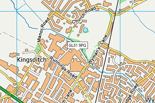 GL51 9PQ map - OS VectorMap District (Ordnance Survey)