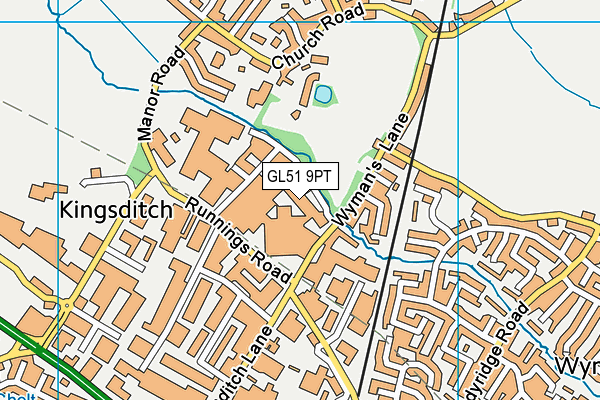 GL51 9PT map - OS VectorMap District (Ordnance Survey)
