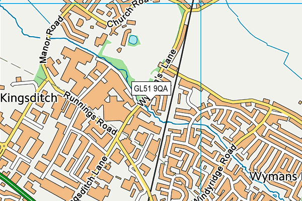 GL51 9QA map - OS VectorMap District (Ordnance Survey)