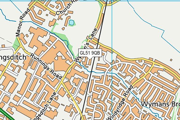 GL51 9QB map - OS VectorMap District (Ordnance Survey)