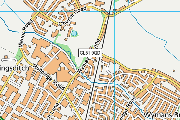GL51 9QD map - OS VectorMap District (Ordnance Survey)