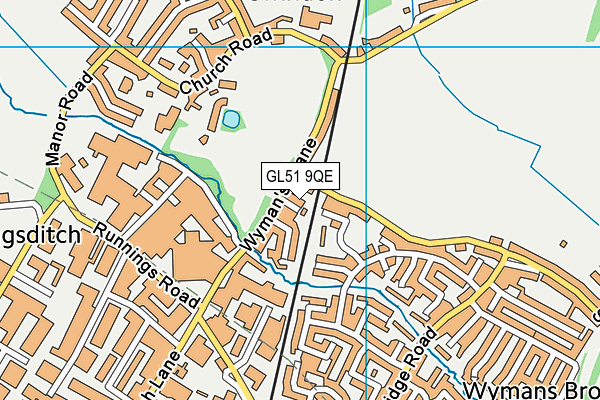 GL51 9QE map - OS VectorMap District (Ordnance Survey)
