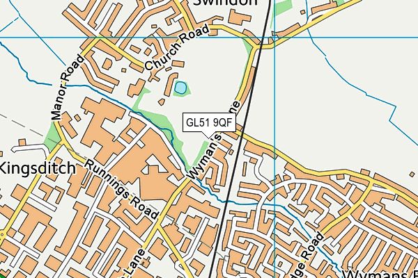 GL51 9QF map - OS VectorMap District (Ordnance Survey)