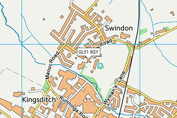 GL51 9QY map - OS VectorMap District (Ordnance Survey)