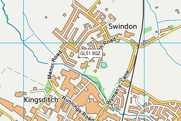 GL51 9QZ map - OS VectorMap District (Ordnance Survey)