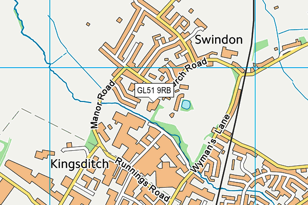 GL51 9RB map - OS VectorMap District (Ordnance Survey)