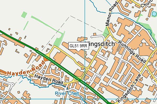 GL51 9RR map - OS VectorMap District (Ordnance Survey)