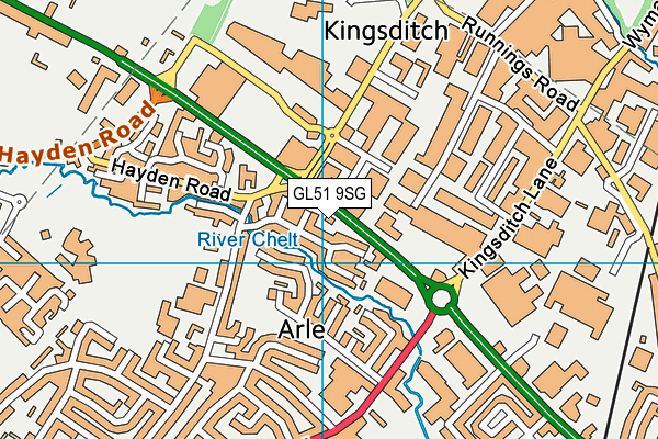 GL51 9SG map - OS VectorMap District (Ordnance Survey)