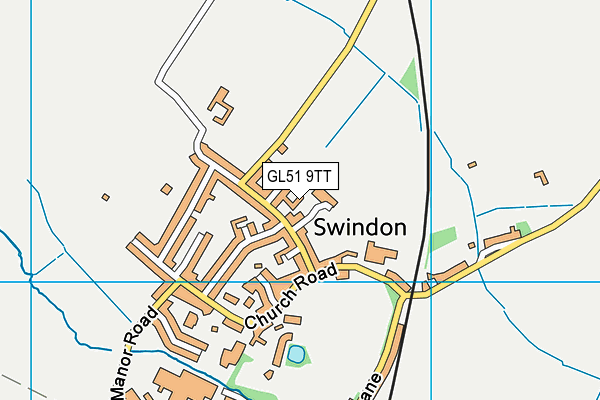 GL51 9TT map - OS VectorMap District (Ordnance Survey)