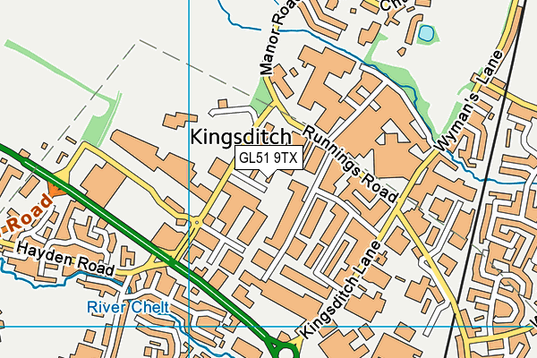 Map of BLACK LETTER (GLOUCESTER) LTD at district scale