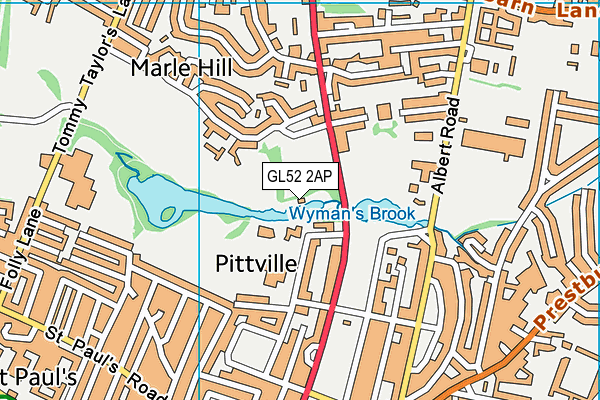 Pittville Park map (GL52 2AP) - OS VectorMap District (Ordnance Survey)
