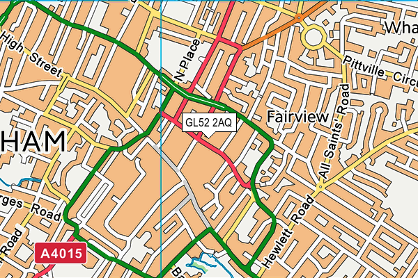 GL52 2AQ map - OS VectorMap District (Ordnance Survey)