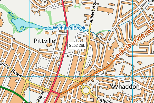 GL52 2BL map - OS VectorMap District (Ordnance Survey)