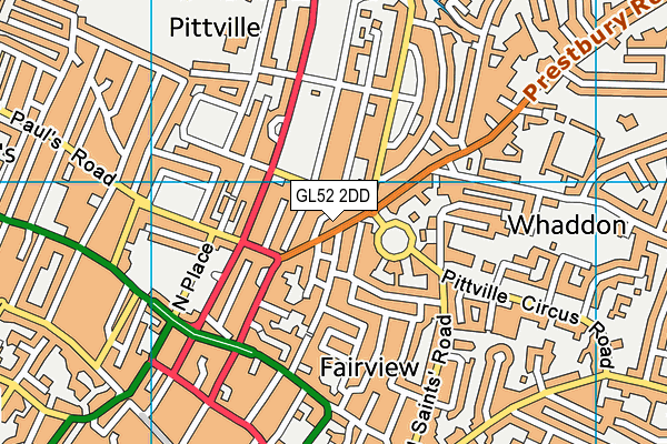 GL52 2DD map - OS VectorMap District (Ordnance Survey)