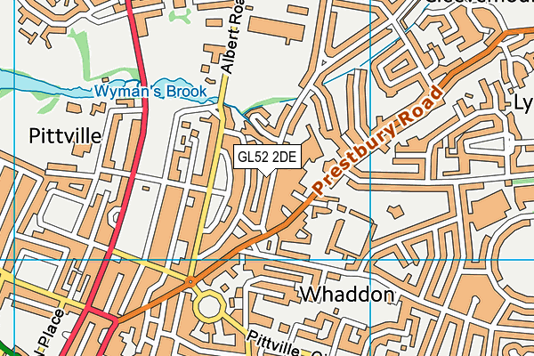 GL52 2DE map - OS VectorMap District (Ordnance Survey)
