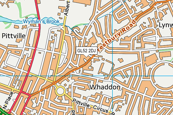 GL52 2DJ map - OS VectorMap District (Ordnance Survey)