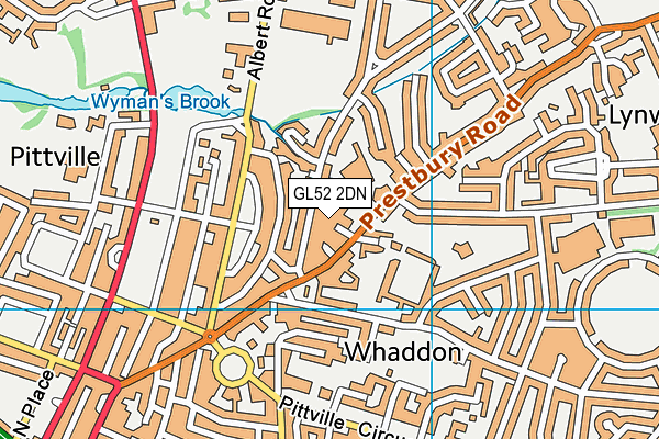 GL52 2DN map - OS VectorMap District (Ordnance Survey)