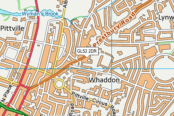 GL52 2DR map - OS VectorMap District (Ordnance Survey)