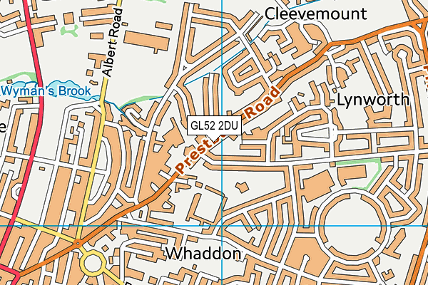 GL52 2DU map - OS VectorMap District (Ordnance Survey)