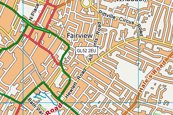 GL52 2EU map - OS VectorMap District (Ordnance Survey)