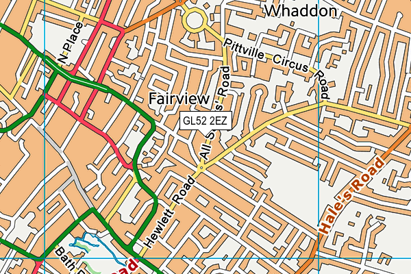 GL52 2EZ map - OS VectorMap District (Ordnance Survey)