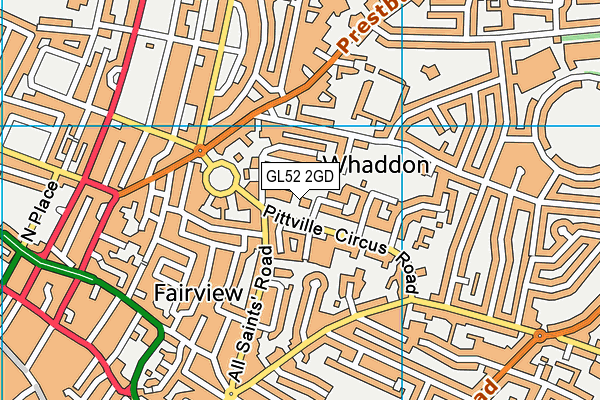 GL52 2GD map - OS VectorMap District (Ordnance Survey)