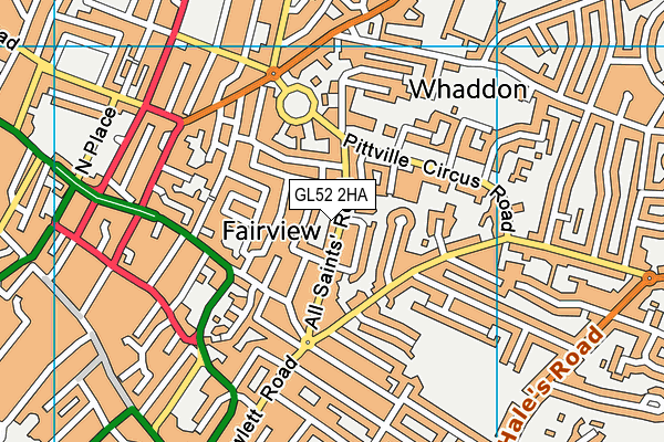 GL52 2HA map - OS VectorMap District (Ordnance Survey)