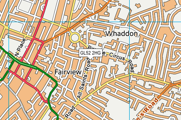 GL52 2HG map - OS VectorMap District (Ordnance Survey)