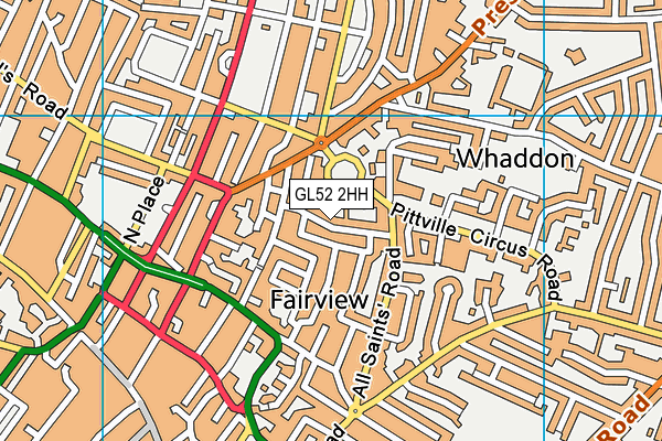 GL52 2HH map - OS VectorMap District (Ordnance Survey)