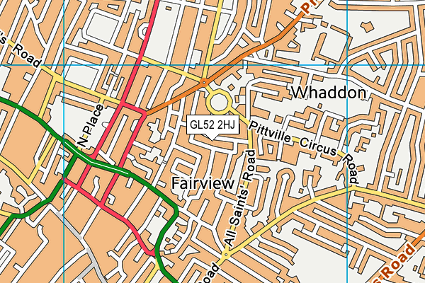 GL52 2HJ map - OS VectorMap District (Ordnance Survey)