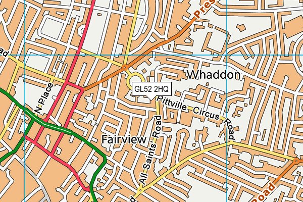 GL52 2HQ map - OS VectorMap District (Ordnance Survey)