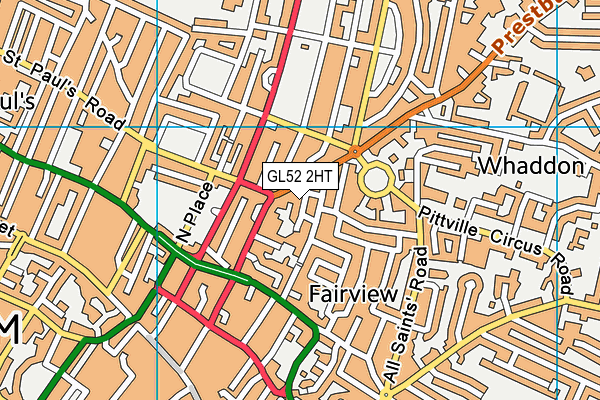 GL52 2HT map - OS VectorMap District (Ordnance Survey)