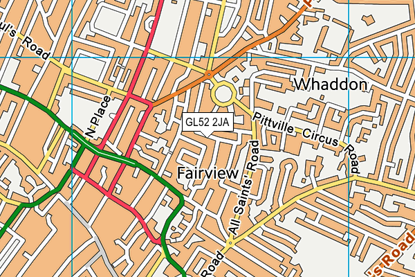 GL52 2JA map - OS VectorMap District (Ordnance Survey)