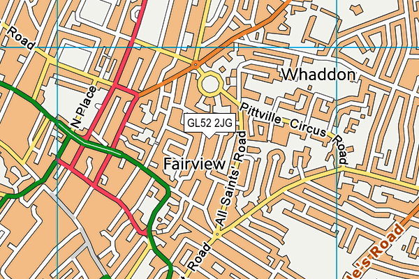 GL52 2JG map - OS VectorMap District (Ordnance Survey)