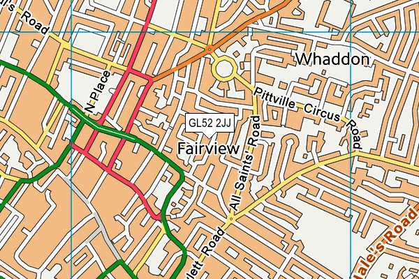 GL52 2JJ map - OS VectorMap District (Ordnance Survey)