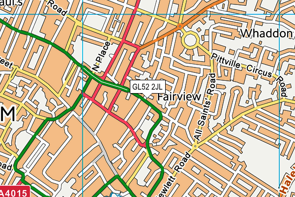 GL52 2JL map - OS VectorMap District (Ordnance Survey)