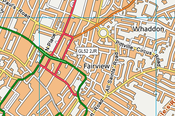 GL52 2JR map - OS VectorMap District (Ordnance Survey)