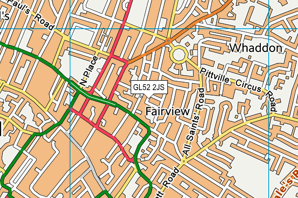 GL52 2JS map - OS VectorMap District (Ordnance Survey)