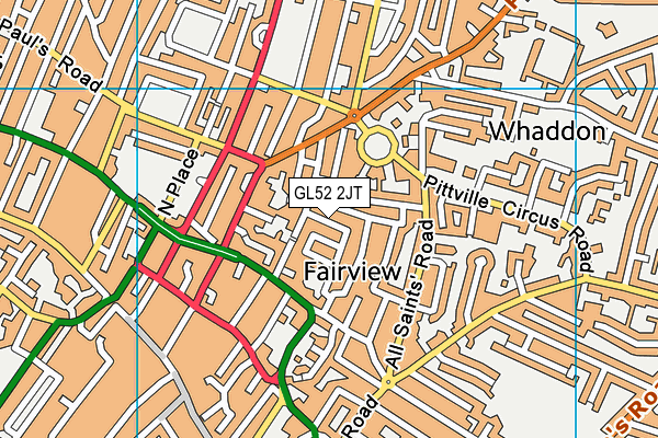 GL52 2JT map - OS VectorMap District (Ordnance Survey)