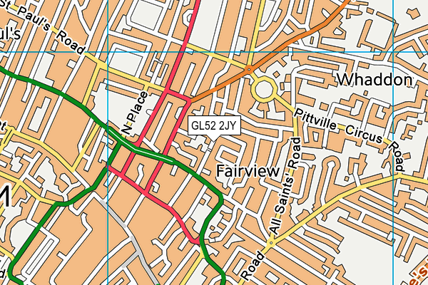 GL52 2JY map - OS VectorMap District (Ordnance Survey)