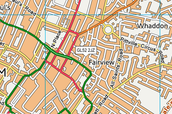 GL52 2JZ map - OS VectorMap District (Ordnance Survey)